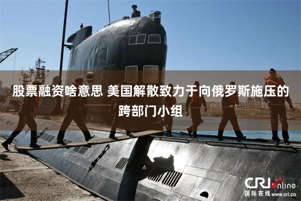 股票融资啥意思 美国解散致力于向俄罗斯施压的跨部门小组
